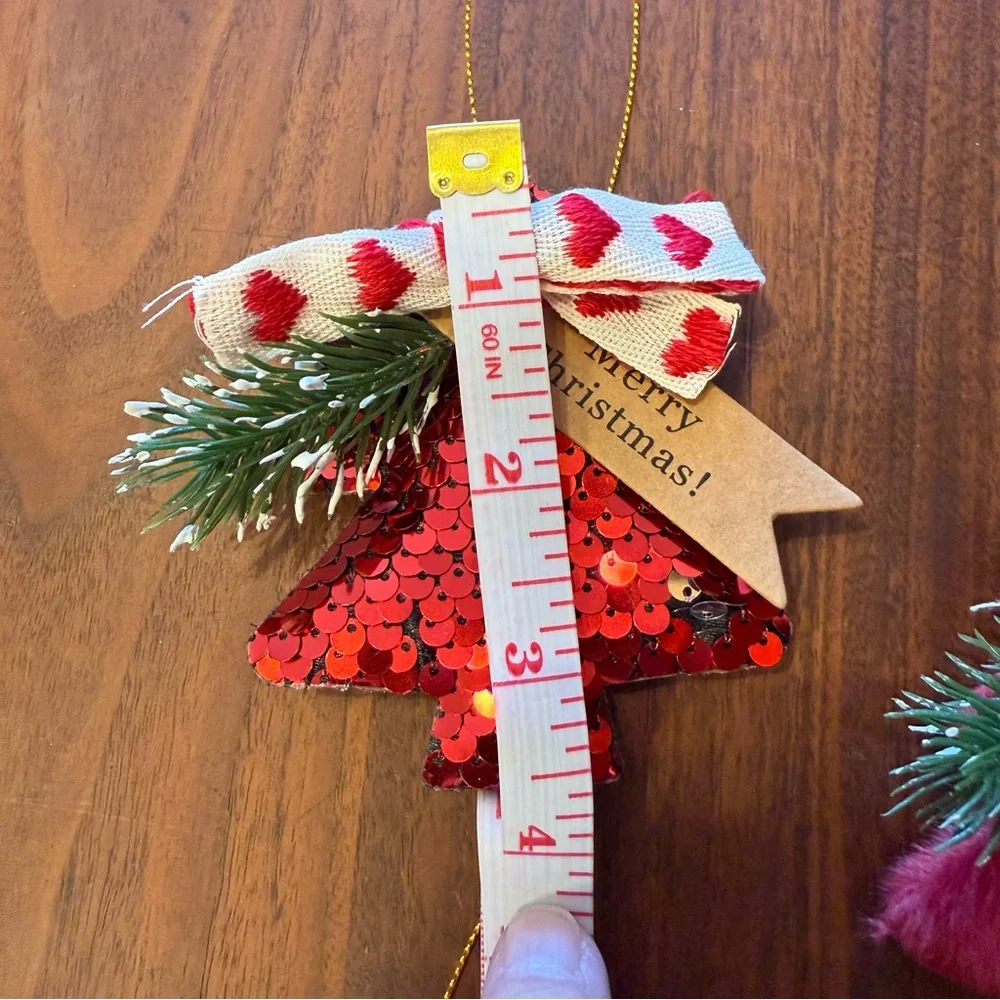 NWT Christmas Tree Ornaments Plush Decoration Bells Hanging Gift Wind Chimes